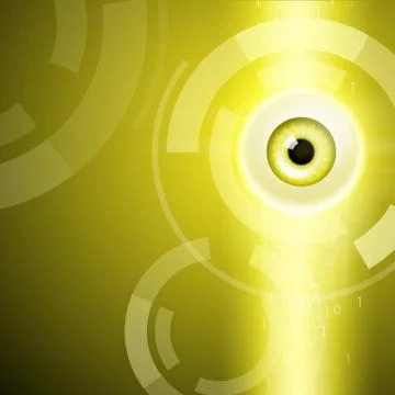 Yellow background with eye 스톡 일러스트
