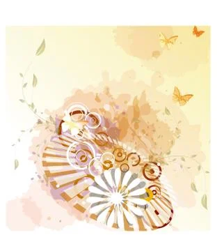 Yellow background flower pattern Stock Illustration