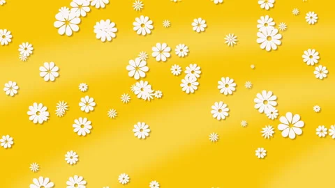 Yellow background with flowers Stock Footage 87489829