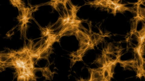 A yellow background in the form of an evolving network of neurons Stock Footage 284893912