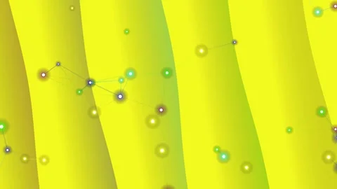 Yellow Background with Glittering Bubbles and Stripes. Stock Footage 329426696