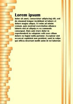 Yellow background with gradient strips, leaflet or flyer template Stock Illustration