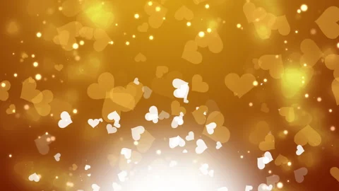 Yellow background with hearts decoration elements. Abstract romantic love Stock Footage 261982137