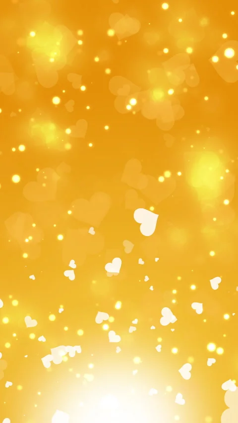 Yellow background with hearts decoration elements. Abstract romantic love Stock Footage 296889059