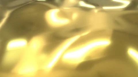 Yellow background with liquid gold. 3D image with golden abstraction. Stock Illustration
