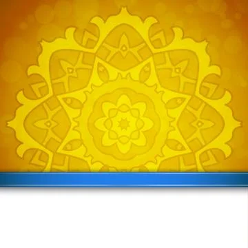 Yellow background with ornament Stock Illustration