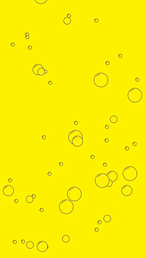 Yellow Background with Outline Circles Representing Bubbles or Dots Stock Footage 317064846