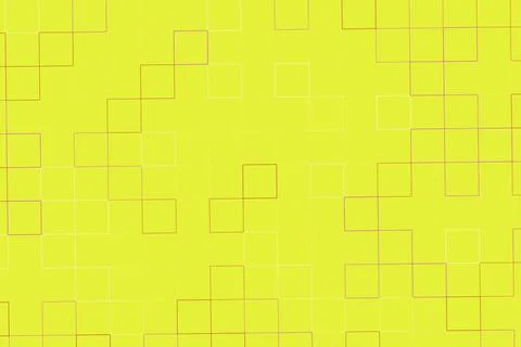 Yellow background with overlapping square outlines design Stock Illustration