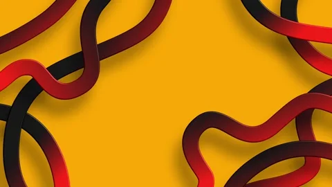 Yellow background with red black tangled wires frame creative abstract Stock Footage 327944845