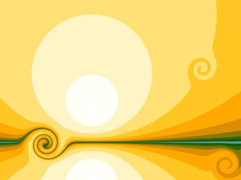 Yellow background with stylized sun Illustrazione stock