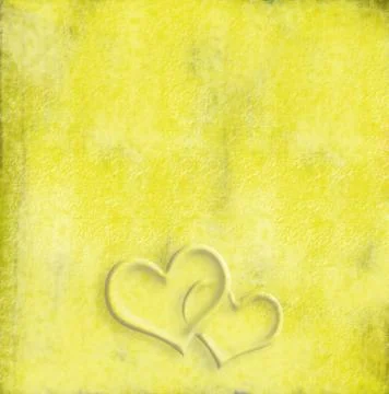 Yellow background two hearts Stock Illustration