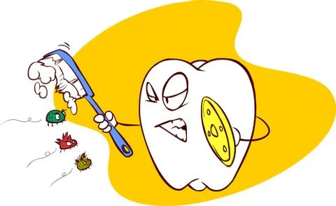 Yellow  background vector illustration of a  war with bacteria Stock Illustration