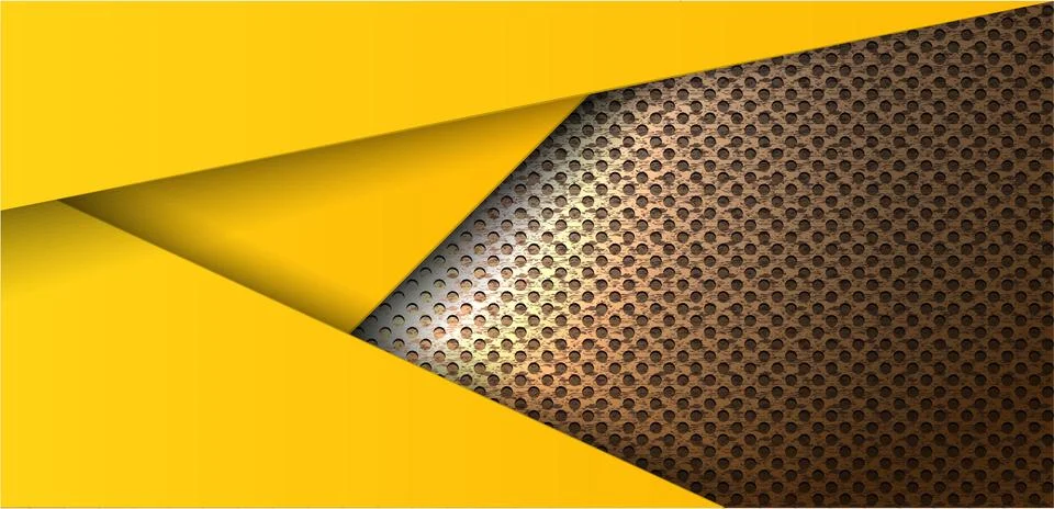 Yellow background vector overlap layer on dark space for background design Illustrazione stock