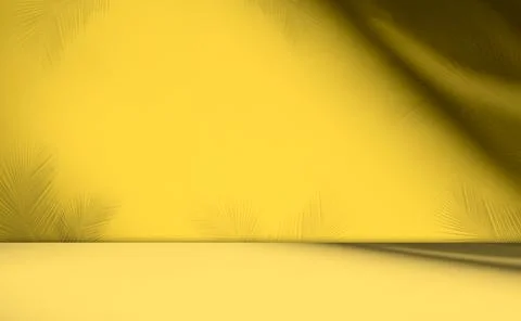 Yellow Background Wall Studio Room Solid Kitchen Podium Floor Backdrop 스톡 사진