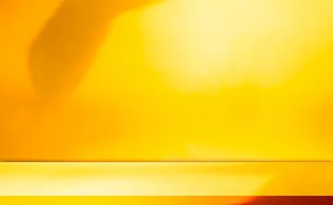 Yellow Background Wall Studio Room Solid Kitchen Podium Floor Backdrop 写真素材