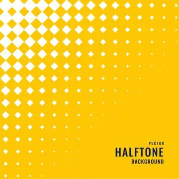 Yellow background with white halftone pattern Stock Illustration