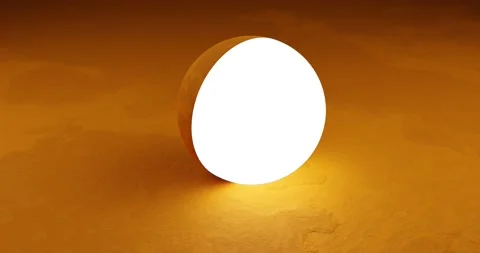 Yellow Background With white light Emission Sphere Stock Footage 172260431
