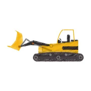 Yellow backhoe icon image Stock Illustration