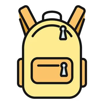 Yellow backpack bag for school or travel Stock Illustration