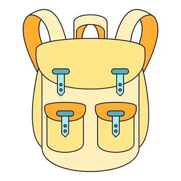 Yellow backpack cartoon vector illustration for travel Stock Illustration