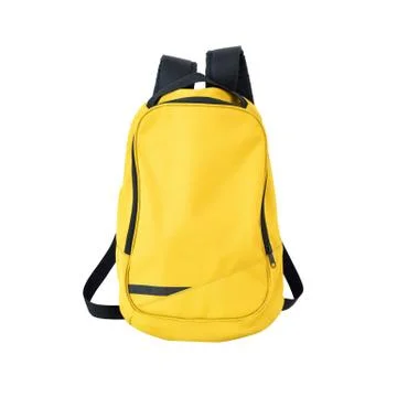 Yellow backpack isolated with path Stock Photos