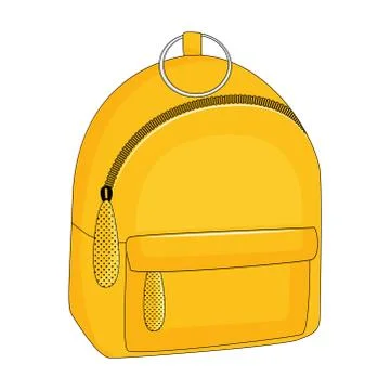 Yellow backpack isolated on white background. Vector illustration. Stock Illustration