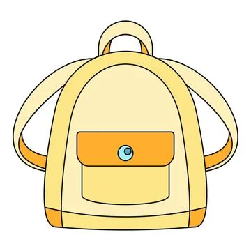 Yellow backpack representing school, learning, and adventure Stock Illustration