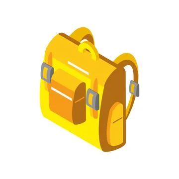 Yellow backpack school supply Stock Illustration