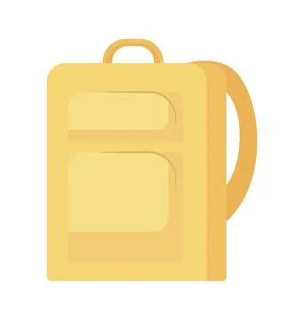 Yellow backpack semi flat color vector object イラスト素材
