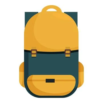 Yellow backpack standing ready for adventure Ilustración de archivo