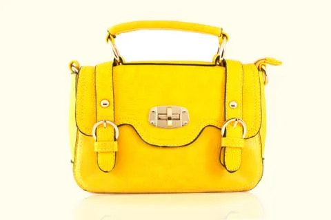 Yellow bag isolate on white background Stock Photos