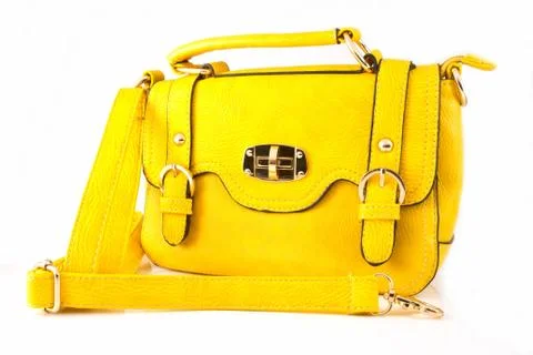 Yellow bag isolate on white background Stock Photos