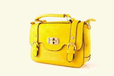Yellow bag isolate on white background Stock Photos