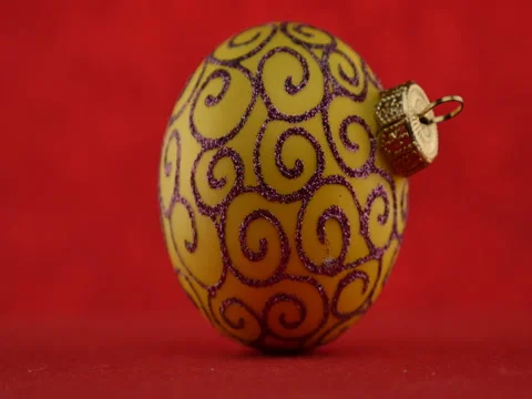Yellow ball on red background Stock Footage 70348140