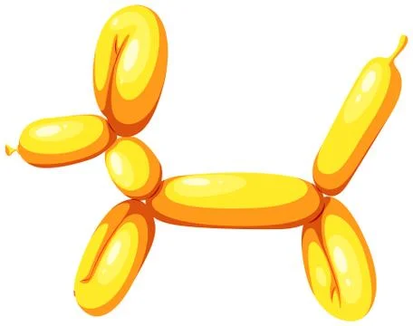 Yellow balloon in dog shape Stock Illustration
