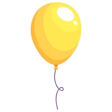 Yellow balloon helium float Stock Illustration