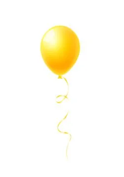 Yellow balloon isolated on white background vector Stock Illustration