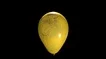 Yellow Balloon Pops And Creates Powder / Glitter Explosion In Slow Motion Stock Footage