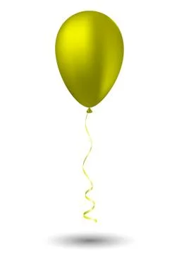 Yellow balloon on white background Stock Illustration