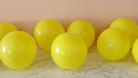 Yellow Balloons Stock Footage 95967593
