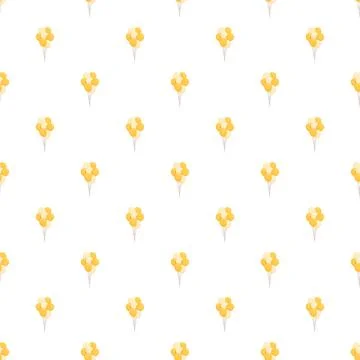 Yellow balloons pattern celebrating party birthday joy Illustrazione stock
