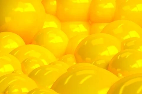 Yellow balls Minimalist abstract background, primitive geometrical figures, p Stock Illustration