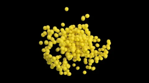 Yellow Balls Rolling Inside a Sphere and Forming New Sphere Looped 3d Animation Stock-Footage 271542738