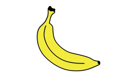 Banana Drawing Stock Video Footage 