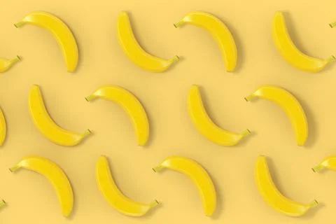 Yellow Bananas Background Texture. 3d Rendering Illustrazione stock