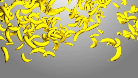 Yellow bananas fall from the top down. food background. Stock Footage 83162671