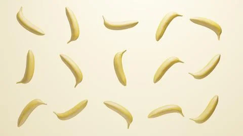 Yellow bananas on a light background. Stock Photos