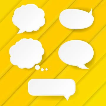 Yellow Banner With Speech Bubble Illustrazione stock