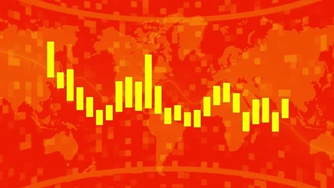 Yellow Bar Chart with Global Trends. Stock Footage 293082597