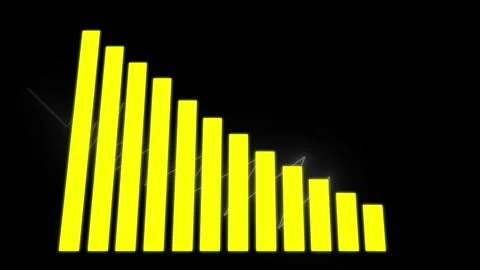 Yellow bar graph animation decreasing trend financial report infographic ne.. Stock Footage 321581602